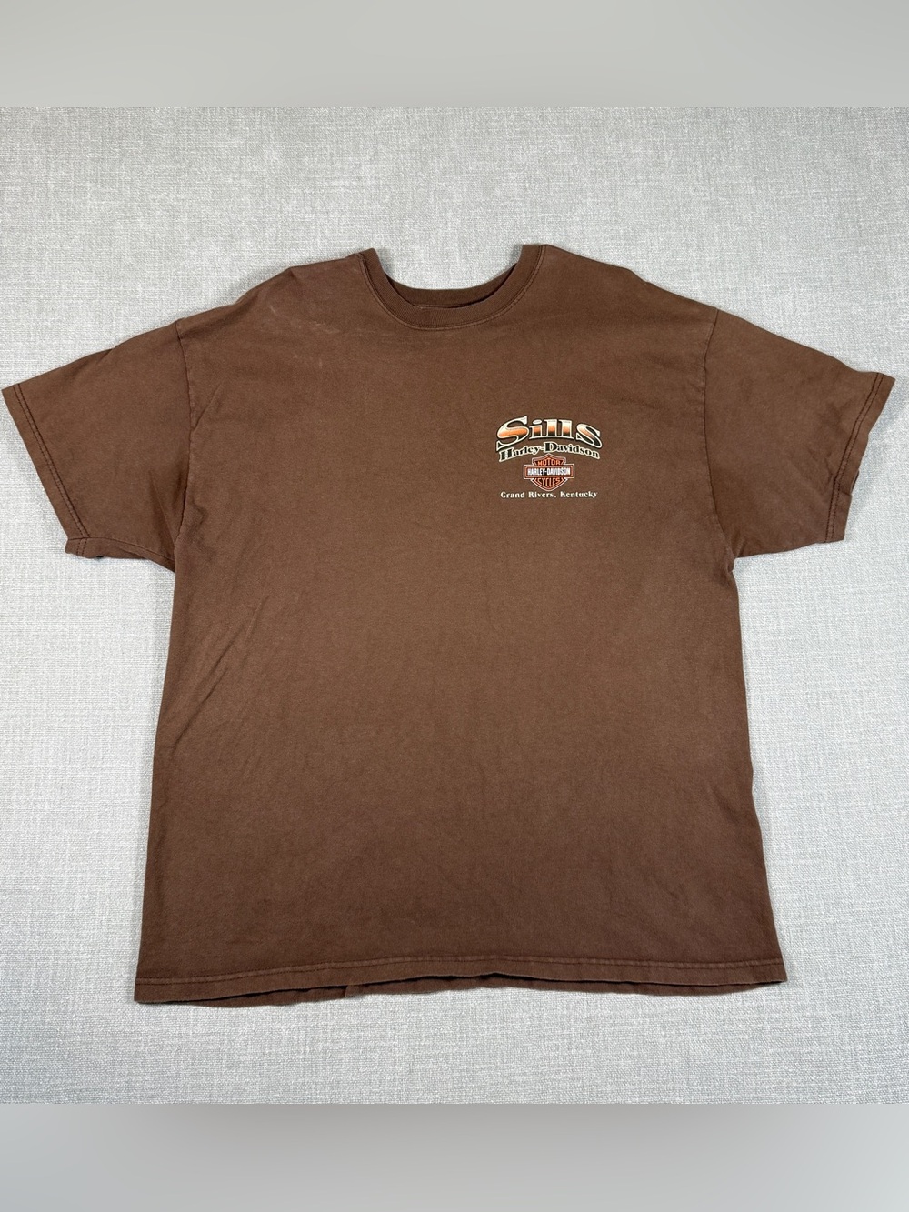 Vintage 2006 Sills Harley-Davidson Tee XL | Grand Rivers Kentucky | Brown Biker